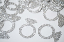 Серебряное блестящее обручальное кольцо Конфетти Свадебные Разбрасыватели конфетти для стола Свадебные вечерние украшения для душа 2024 - купить недорого