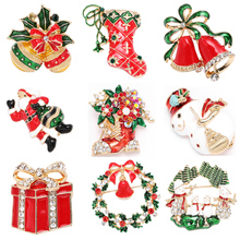 Boosbiy-broches de esmalte para hombres y mujeres, broche de esmalte de serpiente del árbol de Papá Noel, Pin, regalo de Navidad 2024 - compra barato