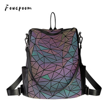 Fashion Luminous Backpacks Women Laptop Backpack For Men Shoulder Backpack School Female Geometric Holographic Rucksack mochila 2024 - buy cheap