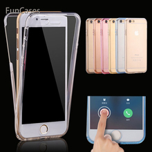 360 Degree Full Body Silicone Case Cover for iPhone 7 8 6 6s Plus X Luxury Shockproof Transparent Case Funda for iPhone 5 5s SE 2024 - buy cheap