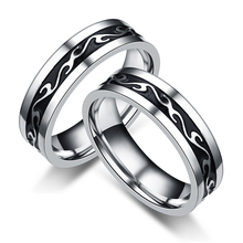 Anel de aço de tamanho misturado 20 com joias atacado anéis de estampa de dragão de aço inoxidável para mulheres e homens presente largura 6mm 2024 - compre barato