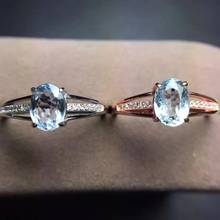 Кольцо с натуральным голубым топазом, кольцо с натуральным голубым драгоценным камнем, Простые изящные ювелирные украшения для женской вечеринки 2024 - купить недорого