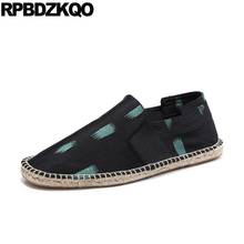 Breathable Printed Chic 2021 Espadrilles British Style Rubber Designer Men Canvas Shoes Casual Nice Slip On Hemp Spring Flats 2024 - buy cheap