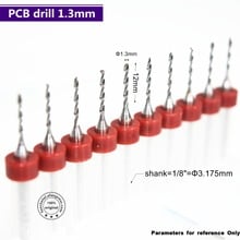 3.175mm*1.3mm-10pcs,Free shipping micro PCB Drill Bit,CNC milling Cutter,Solid carbide Drill,wood tool,plastic,copper,aluminum 2024 - buy cheap