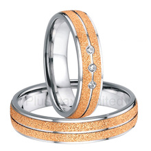 Anel masculino ouro de titânio carregado em ouro rosa cor exclusiva personalizado anéis de casamento e noivado 2024 - compre barato