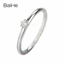 BAIHE-Anillo de boda de diamante Natural para mujer, oro blanco sólido de 10k VS/H, corte completo, anillo de compromiso para mujer, joyería fina para fiesta, anillo de diamantes 2024 - compra barato