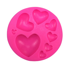 Molde de silicone em forma de coração 3d, forma de açúcar reversa para moldes de argila de polímero, ferramentas de decoração de bolo de chocolate ft-0392 2024 - compre barato