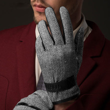 Guantes de piel auténtica de oveja para hombre, tela de lana térmica para la muñeca, guante de conducción sólido, para invierno, envío gratis NM780-5 2024 - compra barato