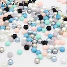 50pcs/lot 10mm Half Round Imitation Pearl Bead Flatback Plastic Beads DIY Phone Garment Decoration Jewelry Making Findings F0505 2024 - buy cheap