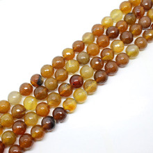 Mini. order is $7! Wholesale is 32pcs,12mm Beautiful Faceted Ambers Agates Round Loose Beads 15" 2024 - buy cheap