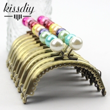 KISSDIY 20 pcs wholesale 8.5cm Metal purse frame Antique Bronze Candy pearl Kiss Clasp Hardware Coin Pattern DIY Bag Accessorie 2024 - buy cheap