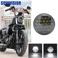 5-3/4 Super blanco LED Ojo de Ángel faro 5,75 pulgadas DRL proyección LED Motor para motocicleta Harley 5,75 "Faro 2024 - compra barato