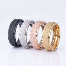 Новое модное кольцо из титановой стали, высококачественные черные, розовые, золотые, посеребренные Свадебные обручальные матовые кольца для мужчин и женщин 2024 - купить недорого