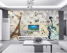 Beibehang 3D mundialmente famosa cidade criativa parede papers home decor Personalizado TV fundo pintura decorativa papel de parede para paredes 3 d 2024 - compre barato