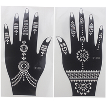 Estêncil de tatuagem de henna para pintura corporal, estêncil grande de 21*12cm para tatuagem de henna, flor e glitter 2024 - compre barato