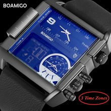 relogio masculino BOAMIGO 3 Time Zones Chronograph Quartz Watch Men Waterproof Luxury Sport Men's Watches Mens Wristwatch 2019 2024 - buy cheap