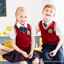 Ropa escolar para niños y niñas, uniformes escolares, suéter, falda superior, chaqueta para estudiantes, guardería, Inglaterra, 4 Uds. D-0556 2024 - compra barato