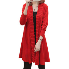 New Long Cardigan Female 2019 Autumn Winter Women Long Sleeve Cardigan Sweater Knitted Cardigans For Women Sweater Red Coat L24 2024 - buy cheap