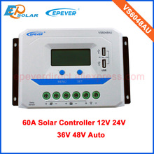 Регулятор солнечных панелей EPEVER, 60 А VS6048AU, 12 В, 24 В, 36 В, 48 В, с ЖК-дисплеем, USB-портом, VS4548AU, VS3048AU, 30 А, PWM EPEVER 2024 - купить недорого