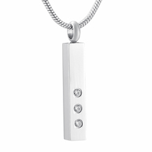 Inlay Zircon Bar Memorial Urn Necklace for Holder Ashes Keepsake Cremation Locket Pendant Jewelry For Women - Engravable 2024 - buy cheap