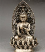 decoration bronze factory outlets Tibet Silver   9 Tibet Buddhism Silver Bowl Shakyamuni Amitabha Buddha Sakyamuni Buddha Statue 2024 - buy cheap