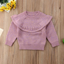 Baby Girls Long Sleeve Ruffles Solid Sweater Jumper For 6 12 18 24 Months Winter Sweater Tops Casual Clothes 2024 - buy cheap