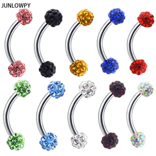 Junlowpy anel de sobrancelha curva de aço cirúrgico, anel tragus helix para lábio, brinco, joias para o corpo 30 peças 6/8/10mm 2024 - compre barato