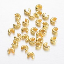 100pcs 4 Colors 5mm brass metal crimp beads covers for jewelry making diy findings component accessories, Metal, hole: 3mm F70 2024 - buy cheap