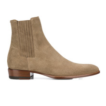 Botas de estilo Chelsea para hombre, botines de alta calidad con punta puntiaguda, Color Beige, para oficina, boda, negocios, Boutique, novedad 2024 - compra barato