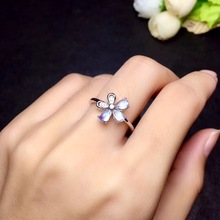 Natural blue moonstone ring, simple and exquisite, good quality gemstone, 925 silver 2024 - buy cheap