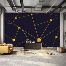 Murales de pared personalizados, Líneas geométricas doradas, papel tapiz abstracto moderno para sala de estar, dormitorio, Fondo de TV, pintura artística de pared, papel tapiz 3D 2024 - compra barato