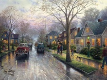 Hometown Christmas Thomas Kinkade HD Canvas Print Living Room Bedroom Wall Pictures Art Painting Home Decoration No Frame 2024 - buy cheap