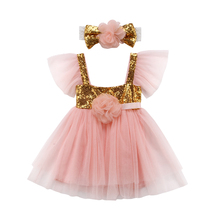 0-3Y Princess Newborn Toddler Baby Girls Dress Sequins Tutu Flower Party Wedding Children Costume 2024 - buy cheap