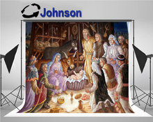 Nativity Scene Creche Crib Birth Jesus backgrounds  High quality Computer print newborn baby backdrop 2024 - buy cheap