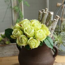 Buquê de rosas de 11 cabeças, flores artificiais para decoração de casa, festa de casamento, acessórios para parede 2024 - compre barato