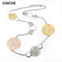 CHICVIE Gold Color Necklaces Amp Pendants For Women Long Heart Statement Necklaces Ethnic Jewelry Vintage Accessories SNE150012 2024 - buy cheap