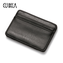 CUIKCA Unisex Magic Wallet Magic Money Clip Slim Mini Wallet Purse Retro Leather Wallet ID Credit Card Cases 6 Colors 2024 - buy cheap