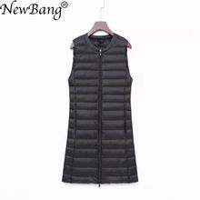 NewBang Matt Fabric Ultra Light Down Women's Vest Sleeveless White Duck Down Vest Women Long Warm Vests Windproof Waitcoat 2024 - buy cheap