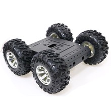 4WD Smart Robot RC Car Chassis Kit Aluminum Alloy Black Wheels + 12V Motors without Encoder C3 2024 - buy cheap