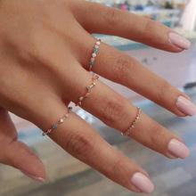 4 Pcs/set Crystal Mix Stacking Gold Ring Set 2019 Vintage Bohemian Women Engagement Party Ring Set Summer Jewelry Finger Rings 2024 - buy cheap