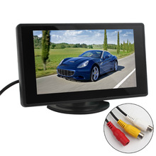 4.3 Polegada cor tft lcd estacionamento retrovisor do carro monitor de visão traseira monitor backup 2 entrada vídeo para câmera reversa dvd 2024 - compre barato