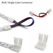 1 pcs 2Pin 4pin 5pin  8mm 10mm 12mm RGBW RGB Single Color solderless PCB board wire connection for 3528 5050 LED Strip light 2024 - buy cheap