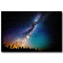 Milky Way Galaxy Stars Nebula Silk Fabric Poster Print 13x20 24x36inch Space Starry Night Pictures for Home Wall Decor 2024 - buy cheap