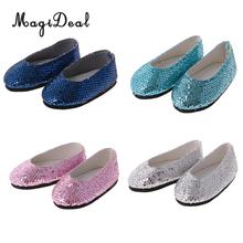 MagiDeal Bling 4 pares de lentejuelas de plástico zapatos para Wellie Wisher 14 pulgadas muñecas Accesorios 2024 - compra barato