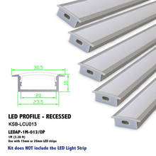 10pcs Recessed Aluminum LED profile   led aluminium channel for Double row led strip shell housing 15mm-20mm width 2024 - buy cheap