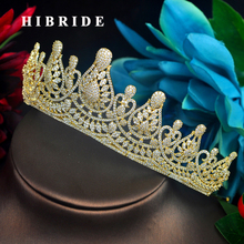 HIBRIDE Fashion Princess Tiaras Crown Inlay Rhinestone Wedding Hair Accessories Gold Color Headband Crown Jewelry C-89 2024 - buy cheap