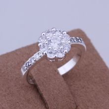 Free Shipping jewelry silver plated   Jewelry Ring Fine Fashion Silver Plated Zircon Women&Men Finger Ring Top Quality SMTR152 2024 - buy cheap