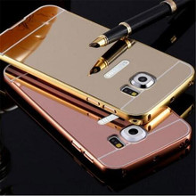 Fashion Luxury Rose Gold Mirror Case For Samsung Galaxy S6 Edge Plus shell Back Cover For Samsung S6 EDGE + 2024 - buy cheap