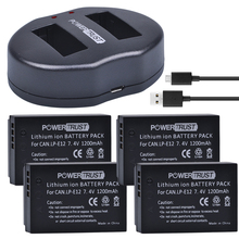 4 Uds LP-E12 LPE12 LP E12 baterías de la Cámara + cargador Dual USB para Canon EOS M100 M 100D beso X7 rebelde SL1 EOS M10 DSLR 2024 - compra barato