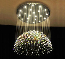 Luminária pendente de cristal circular, para sala de estar, casa, jantar, hotel, criativa, retrô, ferro, lâmpada e14, led 2024 - compre barato